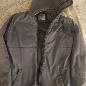 Abercrombie Kids Gray Lightweight Shirt Jacket with Hood